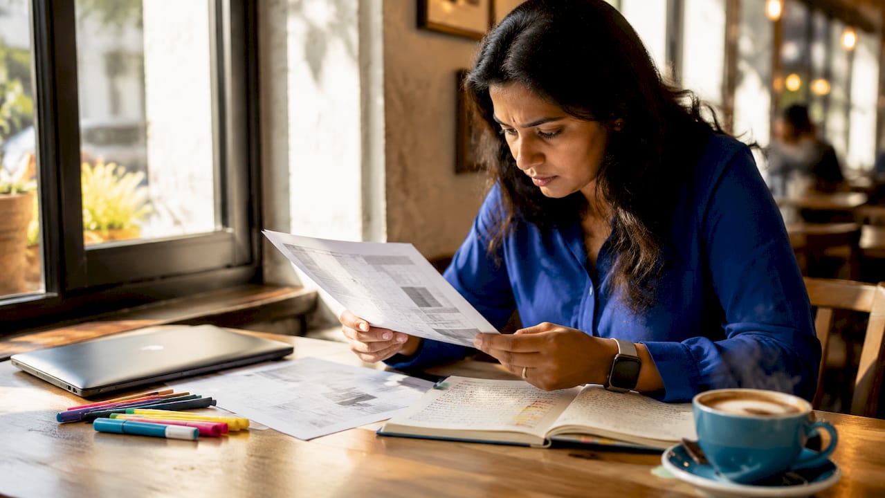 QA engineer reviewing regression test documents