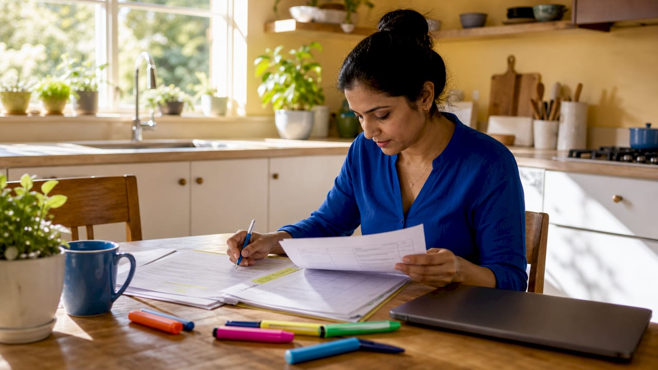 Woman preparing for UAT session at meeting table