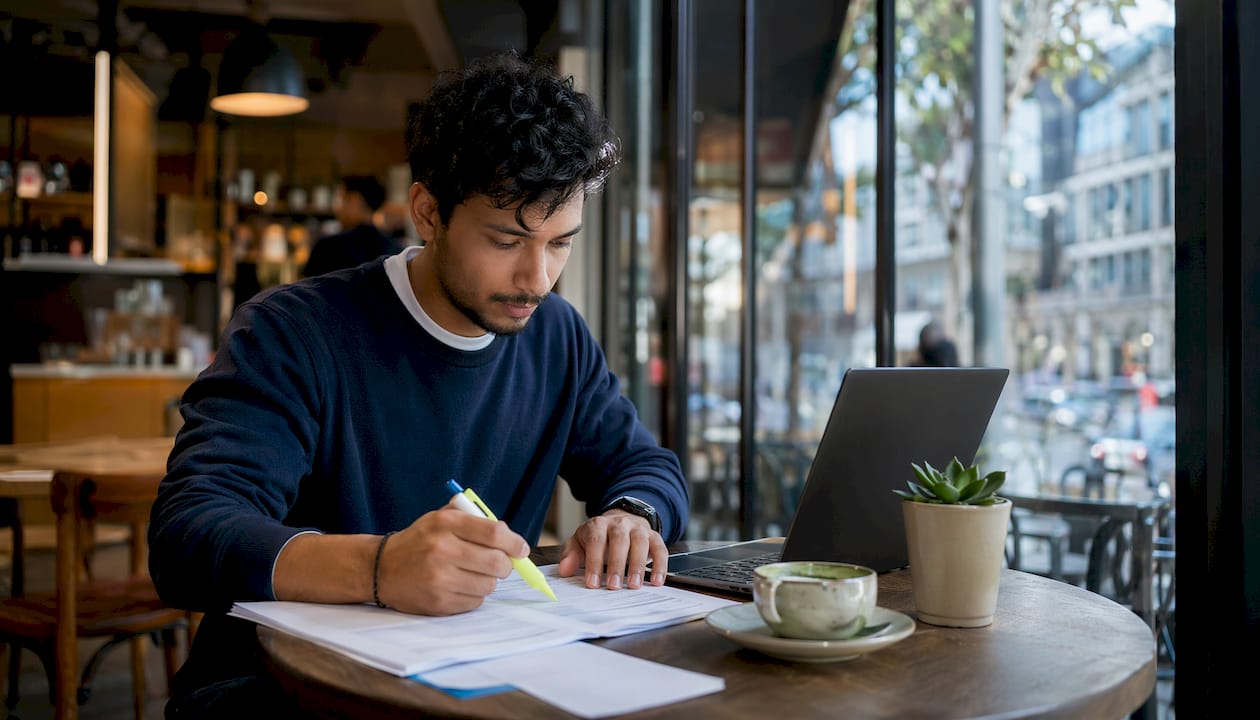 QA engineer reviewing use case testing documents