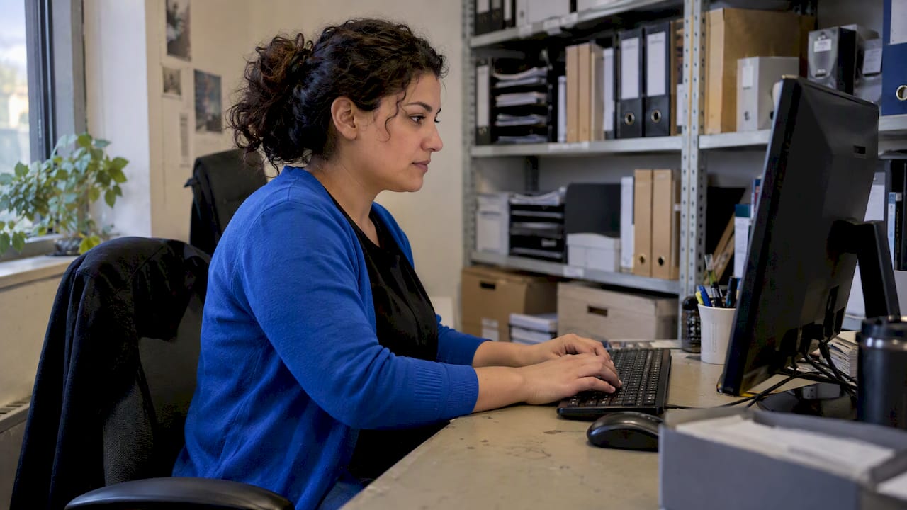 Analyst typing a work item comment